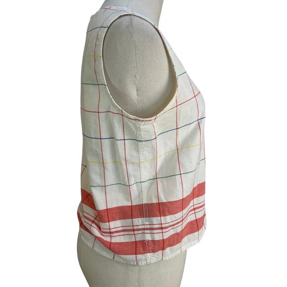 Vintage Lizwear Tank Top Cotton Windowpane Print - Picture 6 of 8